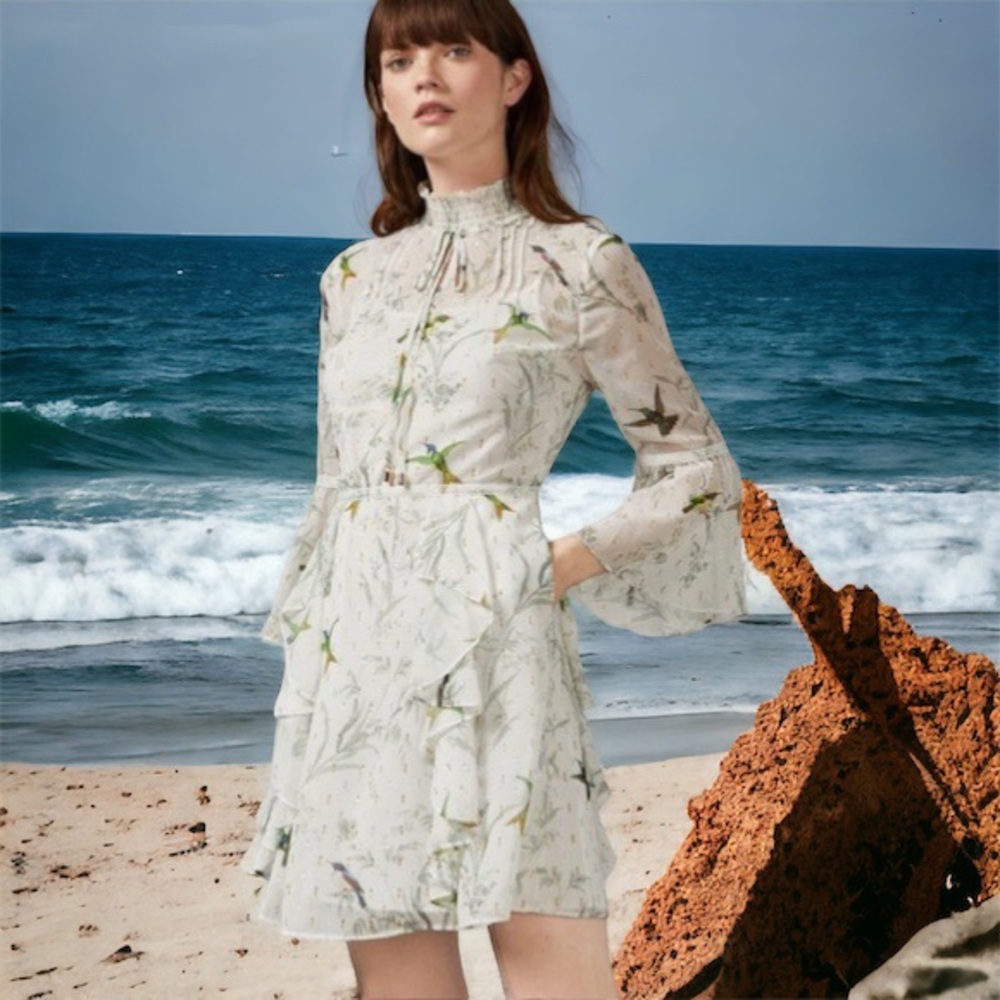 NWT TED BAKER ANDRAY Fortune Layered Ruffle Mint Dress Zs 4